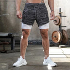 Camo Running Shorts Men 2 In 1 Quick Dry Training Gym Jogging Shorts Summer Fitness