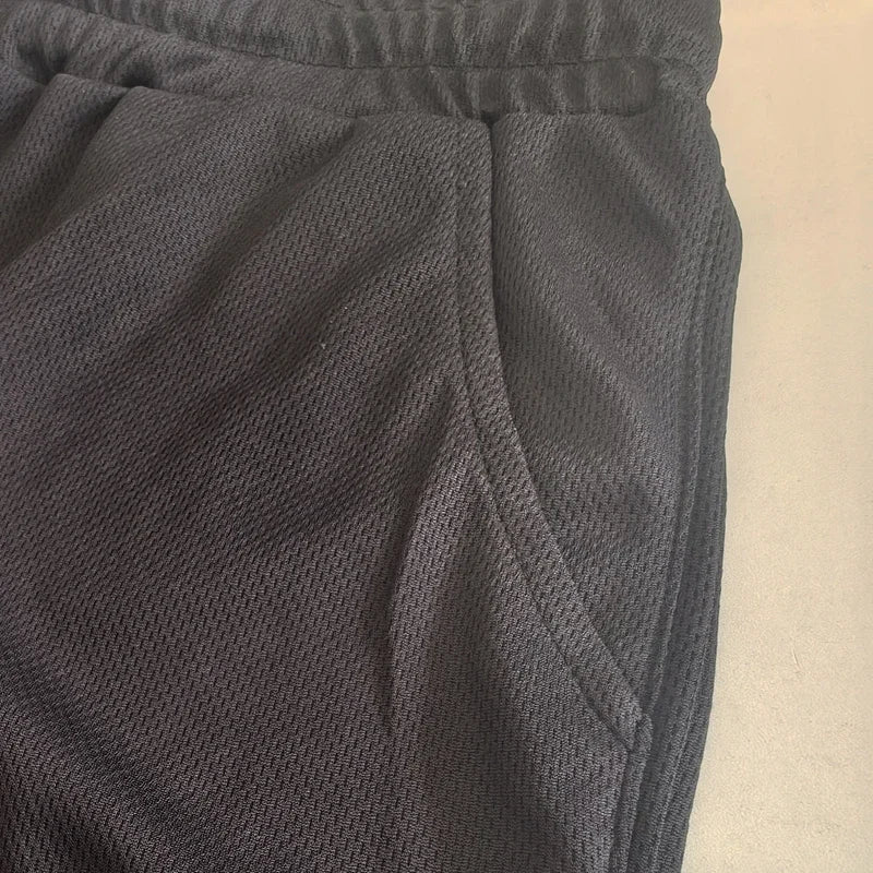 Summer thin mesh sports shorts men's breathable trend muscle fitness training three point pants running casual sports shorts