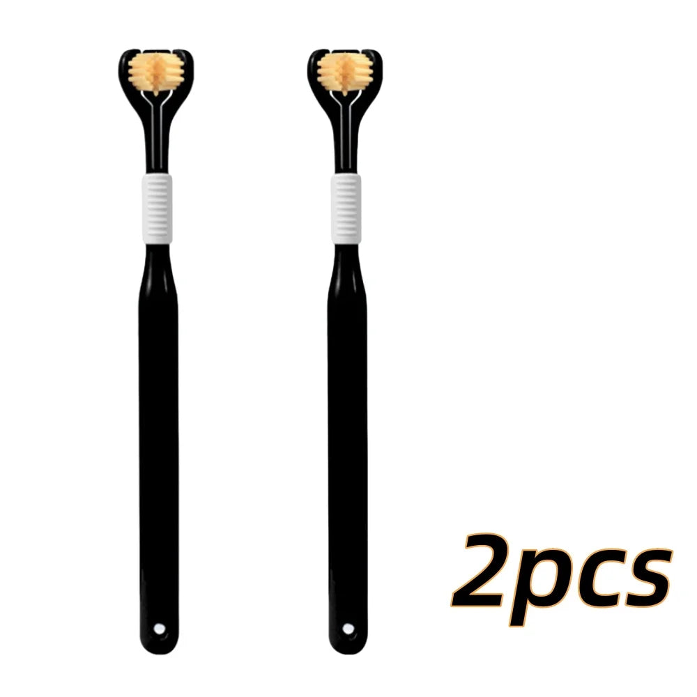 4pcs Soft Bristle 3-sided Toothbrush Gentle Clean Adult Teeth Brush for Complete Gum Care Autism Sensory Design Oral Health Tool
