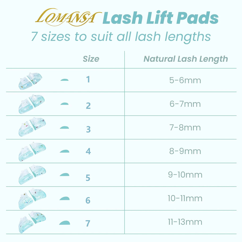 Lomansa 7 Pairs Silicone Eyelash Perm Pads Sticky Lashes Rods Shield Lifting 3D Eyelash Curler Accessories Health Beauty Tool