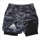 Men's Compression Shorts for Gym and Running Two-In-One Mesh Breathable Quick-Dry Training Shorts