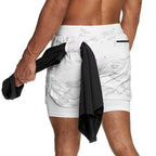 Camo Running Shorts Men 2 In 1 Quick Dry Training Gym Jogging Shorts Summer Fitness