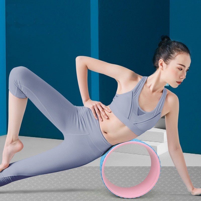 Back Bending Yoga Device Pink Purple Blue EVA Outer Ring ABS Inner Ring 31.5 By 12.2 Cm - Muliva