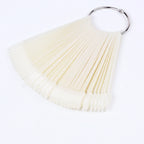 50pcs False Nail Display Tips Clear Nature Color Chart Oval Fan Style UV Gel Polish Swatch Shows Palette Practice Manicure Tools