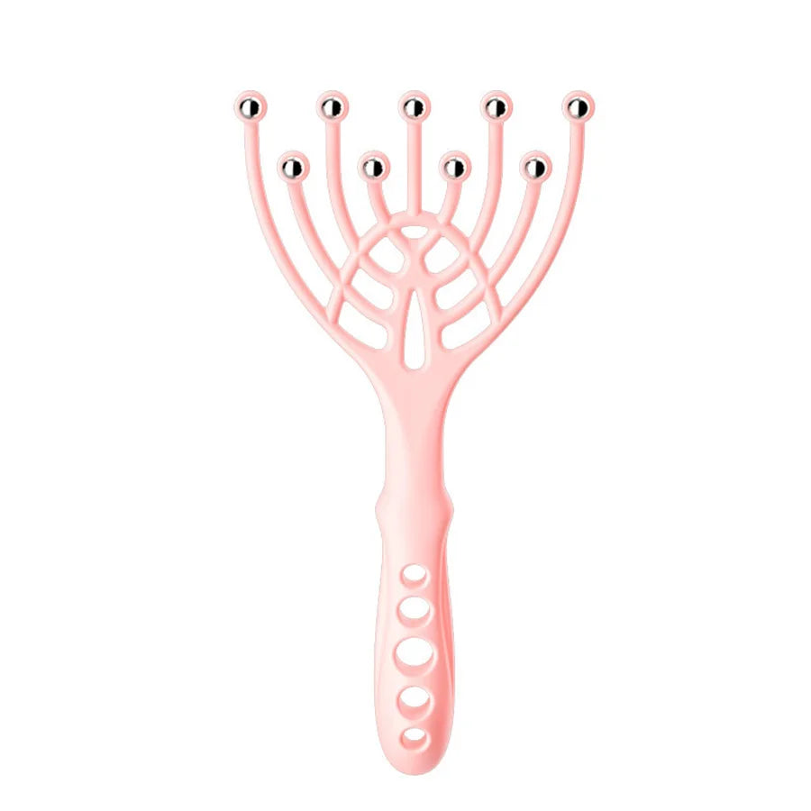 9 Claws Head Massger Streamlined Ball Deep Stress Relaxation Scalp Massager Handheld Spa Massage Roller Health Stress Relief Aid