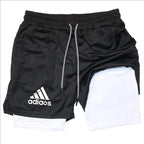 Men's Compression Shorts for Gym and Running Two-In-One Mesh Breathable Quick-Dry Training Shorts