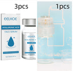 Eelhoe hyaluronic acid face serum packaging with a comparison of 3 and 1 pack sizes.