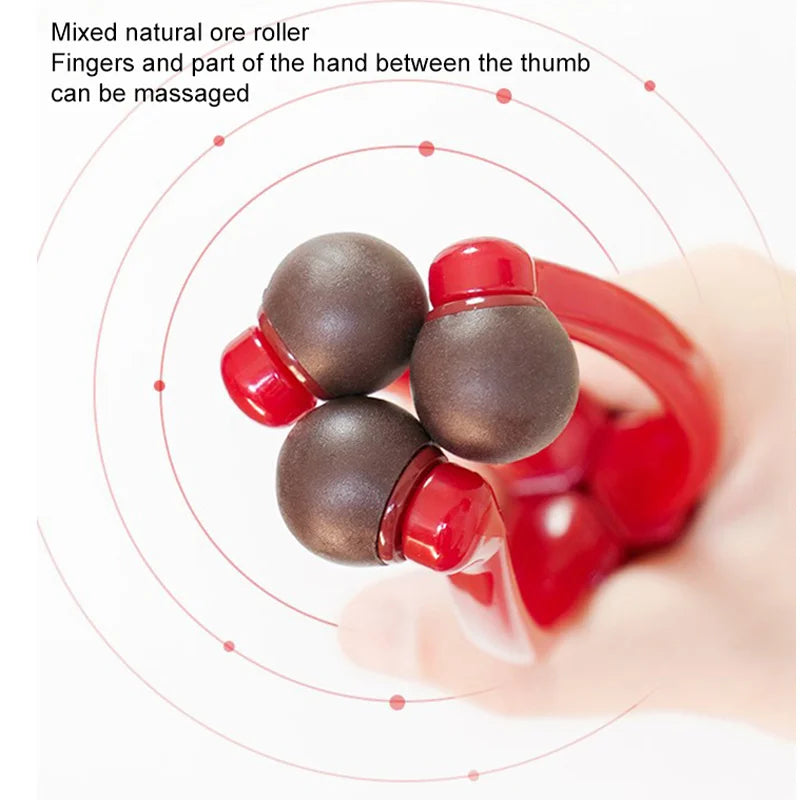Finger Massager Rubber Roller Hand Blood Circulation Stress Relief Tool Silicone Massager Portable Steel Ball Health Care Tools