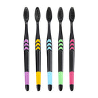 10 Pieces Packed Deep Cleaning Soft Bristle Bamboo Charcoal Black Hair Ultra-Fine Beauty Health Toothbrush  Oral Cleaning