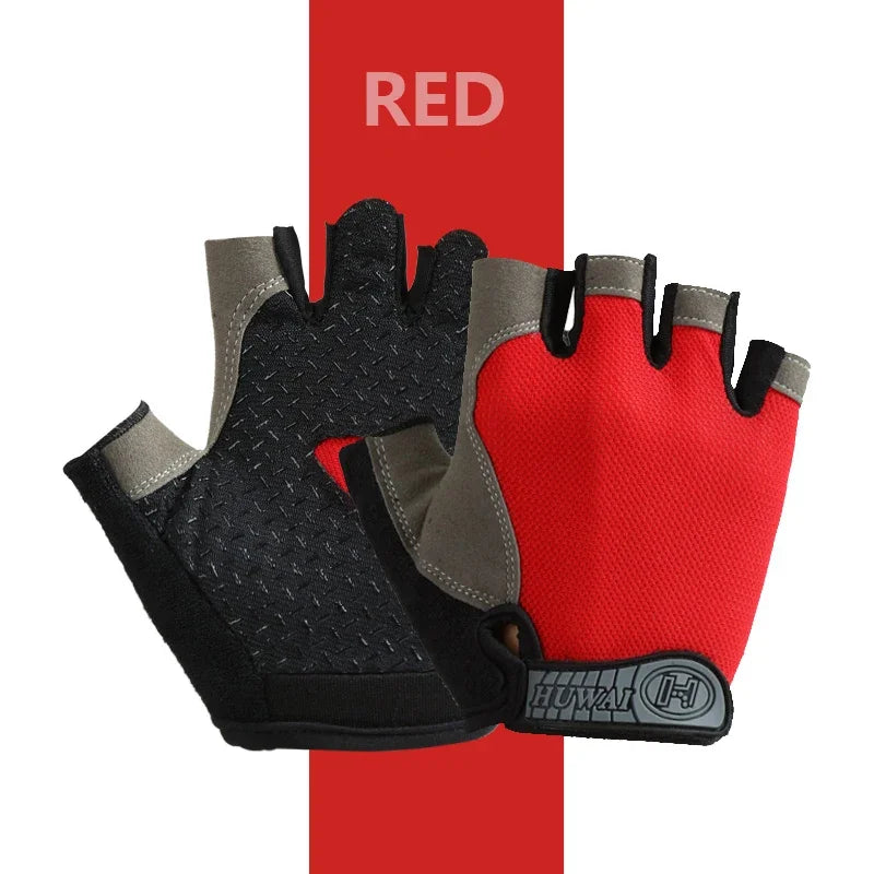 1 Pair Fingerless Gym Gloves For Men Women Breathable Anti Slip Training Gloves For Cycling Bicycle And Bodybuilding