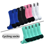 Quick Dry Cycling Socks For Men And Women Breathable Nylon Running Socks Medium Length Tube Style For Sports Fitness