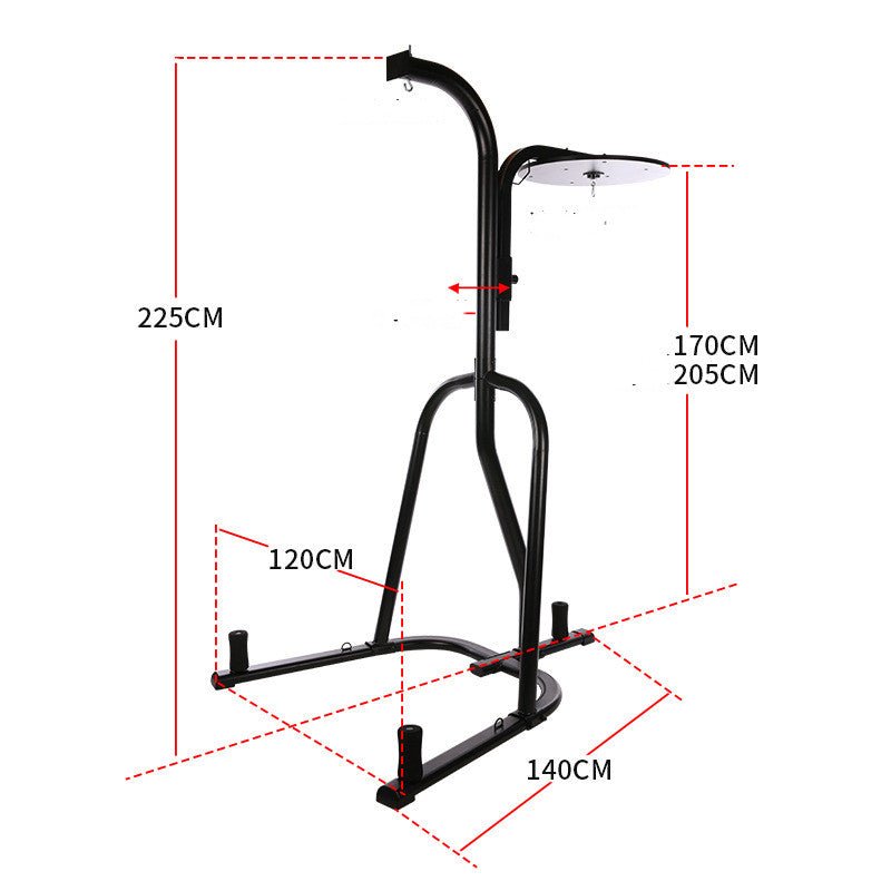 Boxing Sandbag Hanging Rack for Home Gym, Vertical Sanda Sandbag Tumbler Shelf, Black Steel - Muliva