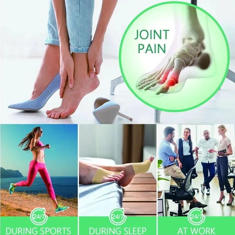 Hallux Valgus Bunion Corrector Orthotics Toe Separator - Feet Bone Thumb Adjuster Pedicure Sock Straightener for Foot Health
