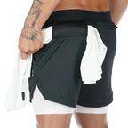 Camo Running Shorts Men 2 In 1 Quick Dry Training Gym Jogging Shorts Summer Fitness