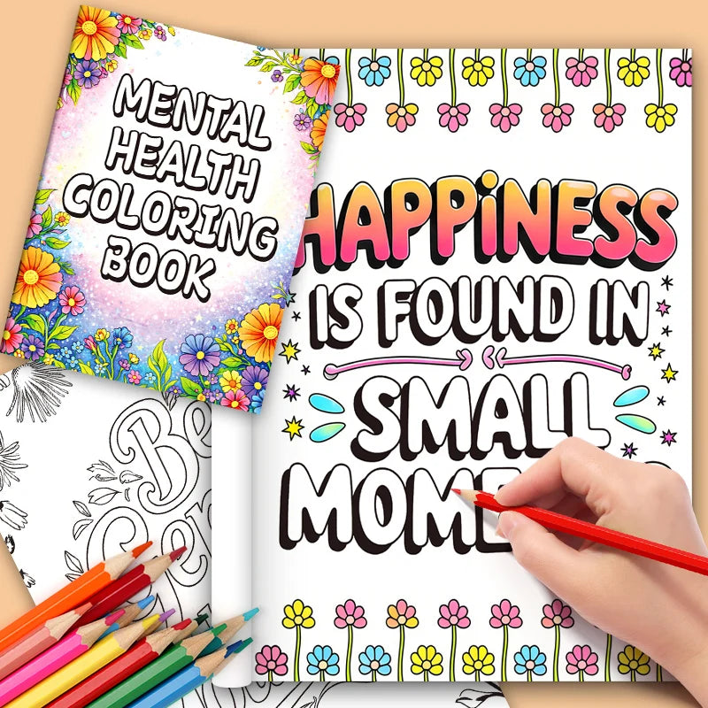 Adult Coloring Book 32 Pages Anti-Anxiety Art Therapy Book Mental Health Stress Relief Creative Drawing Relaxation Gift Relaxing