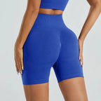 Summer High Waisted Yoga Shorts For Women Fashionable Fitness Running Pants Solid Color Elastic Tights