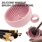 Makeup Brush Cleaner Soft Silicone Makeup Brush Bowl Folding Powder Puff Eyeshadow Brush Cleaning Pad Beauty Tools