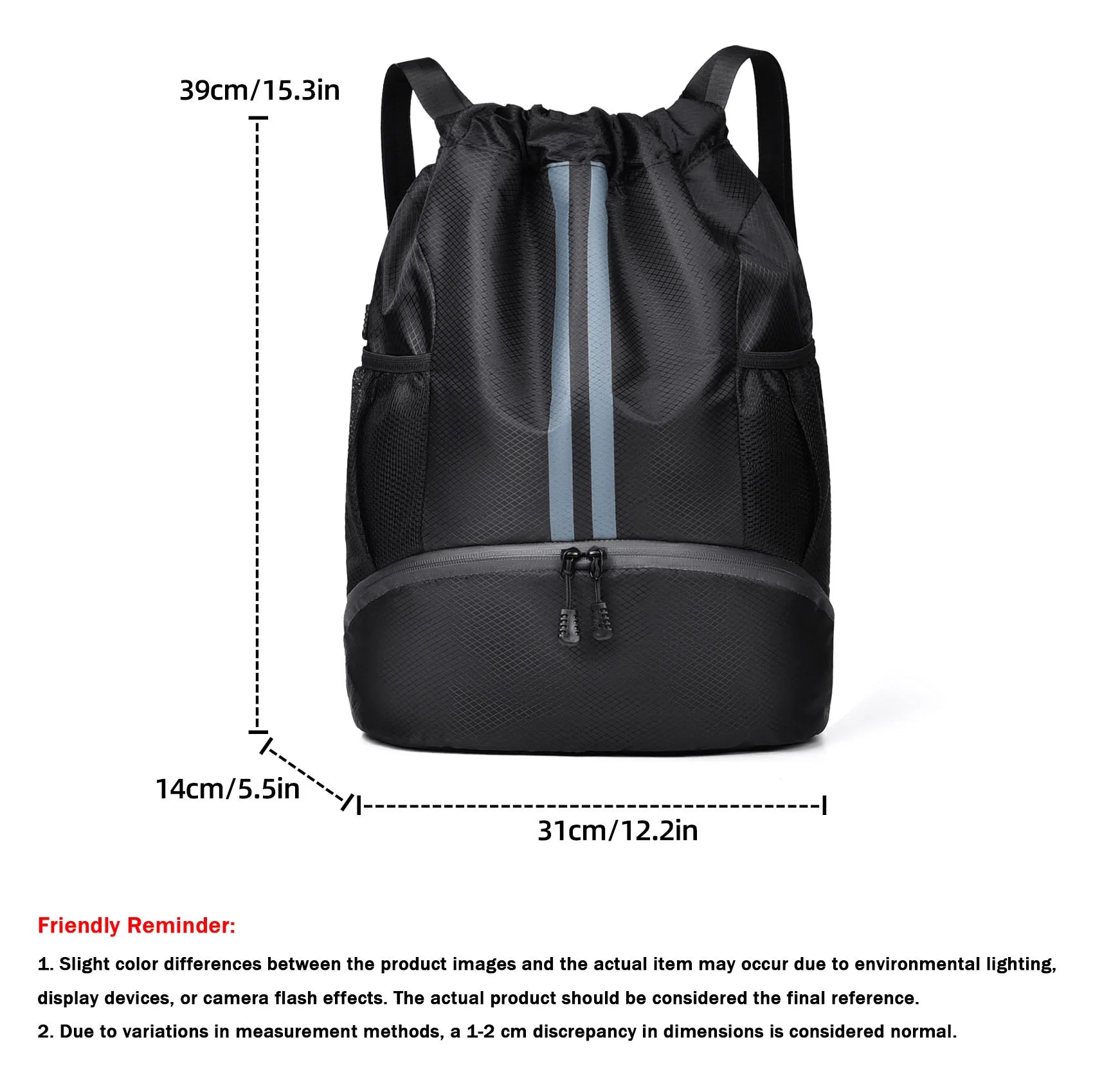 Sports Yoga Fitness Backpack Large Capacity Sports Drawstring Backpack-Outdoor Sports Basketball and Football Bag