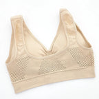 Women's Breathable Sports Vest Bra Sweat Absorbent Shockproof Pad Top For Track And Field Gym Running Fitness