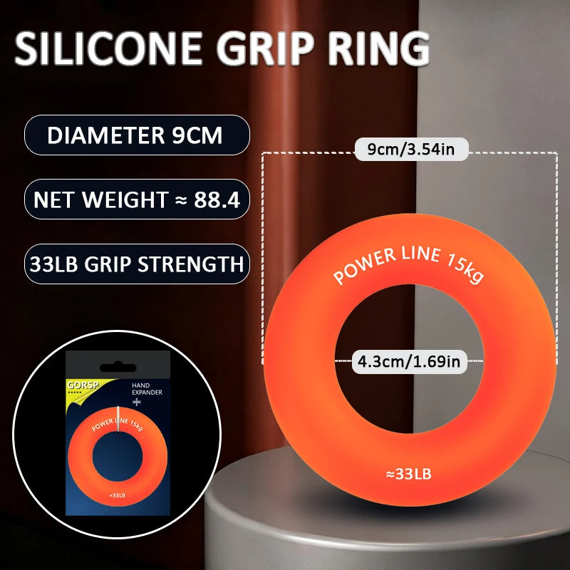Silicone Hand Trainer Finger Gripper Ring Hand Power Gripper Ring Stress Relief Gym Home Workout Exercise Fitness Equipment