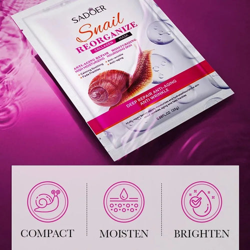 5-Piece Set of Sadoer Snail Collagen Mask, Firming and Moisturizing,  and Hydrating, Facial Skin Care and Beauty Products