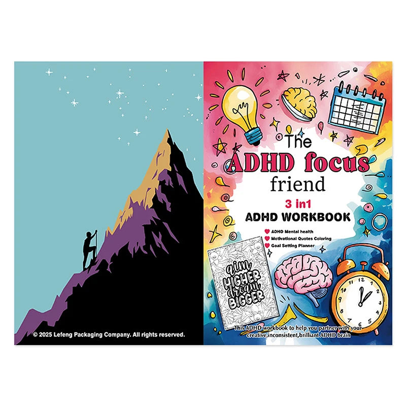 [k]The ADHD Focus Friend 3 In 1 ADHD Workbook Mental Health Goals Planner With Activities And Illustrations Coloring Book