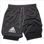 Men's Compression Shorts for Gym and Running Two-In-One Mesh Breathable Quick-Dry Training Shorts