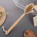 2 In 1 Dry Skin Body Brush Natural Bristle Dead Skin Remover Anti Cellulite Exfoliates Blood Circulation Health Massage Tools