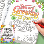 Mental Health Coloring Book: Motivational Quotes & Floral Art Therapy for Adults & Teens