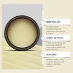 WoodSleep 60g Beef Tallow Honey Face Moisturizer - Intense Hydration for Dry Skin, Chapping Winter Skincare for Women & Men