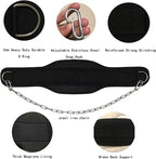 Neoprene Weight Lifting Dip Belt With Chain For Bodybuilding Strength Training Max Load 60Kg Waist Strap For Pull Ups