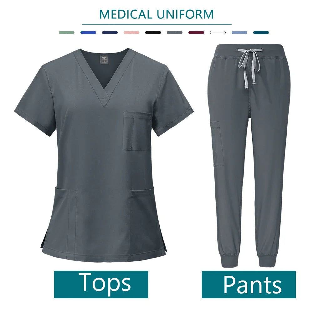 Health Services Medical Shirt Pants Sets Fashion Doctor Nurse Surgical Gown Professional Beauty Salon Scrub Medical spa Uniforms