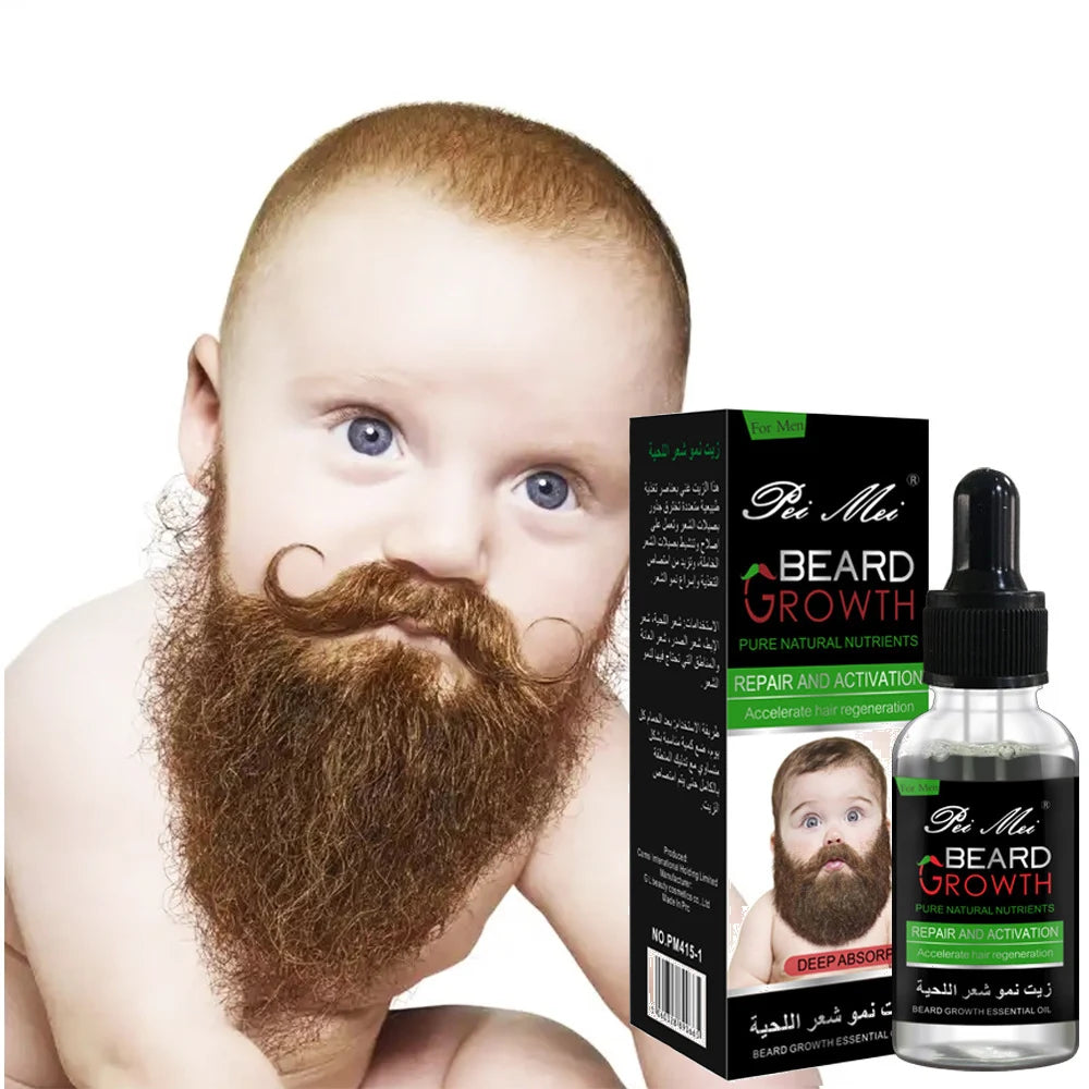 Natural Organic Men Beard Growth Oil Beard Wax balm  Products Leave-In for Groomed Beard Growth 30ml