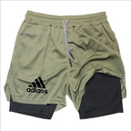 Men's Compression Shorts for Gym and Running Two-In-One Mesh Breathable Quick-Dry Training Shorts