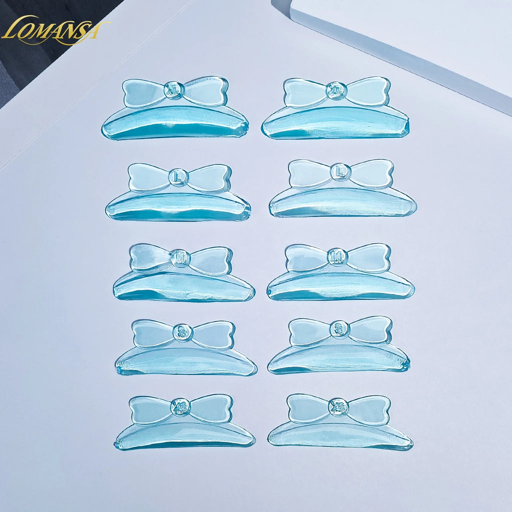 Lomansa 10Pcs C Curl Silicone Eyelash Perm Pad Sticky Lashes Rod Shield Lifting 3D Eyelash Curler Accessories Health Beauty Tool