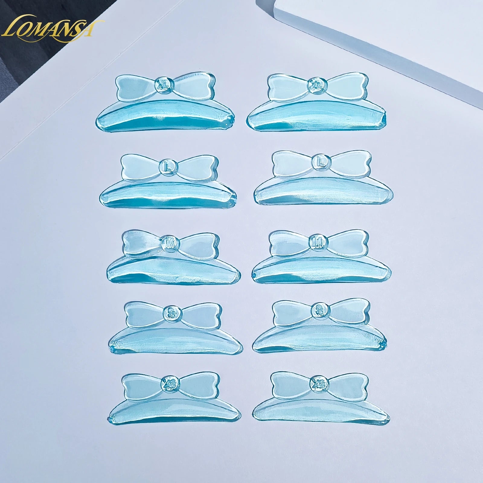 Lomansa 10Pcs C Curl Silicone Eyelash Perm Pad Sticky Lashes Rod Shield Lifting 3D Eyelash Curler Accessories Health Beauty Tool