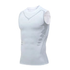 Mens Compression Tank Top Gym Shirt Sleeveless Quick Dry Sportswear Fitness Bodybuilding Vest Muscle Workout