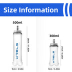 WRELS Large Caliber Soft Collapsible Water Bottle 300ml 500ml For Cycling Hiking Running Fitness TPU