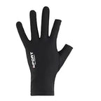 Black glove with measurement details on a white background
