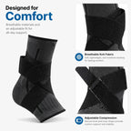 Ankle Support Brace With Adjustable Wrap Breathable Knit Compression Sleeve For Sports Running Walking Fitness Daily