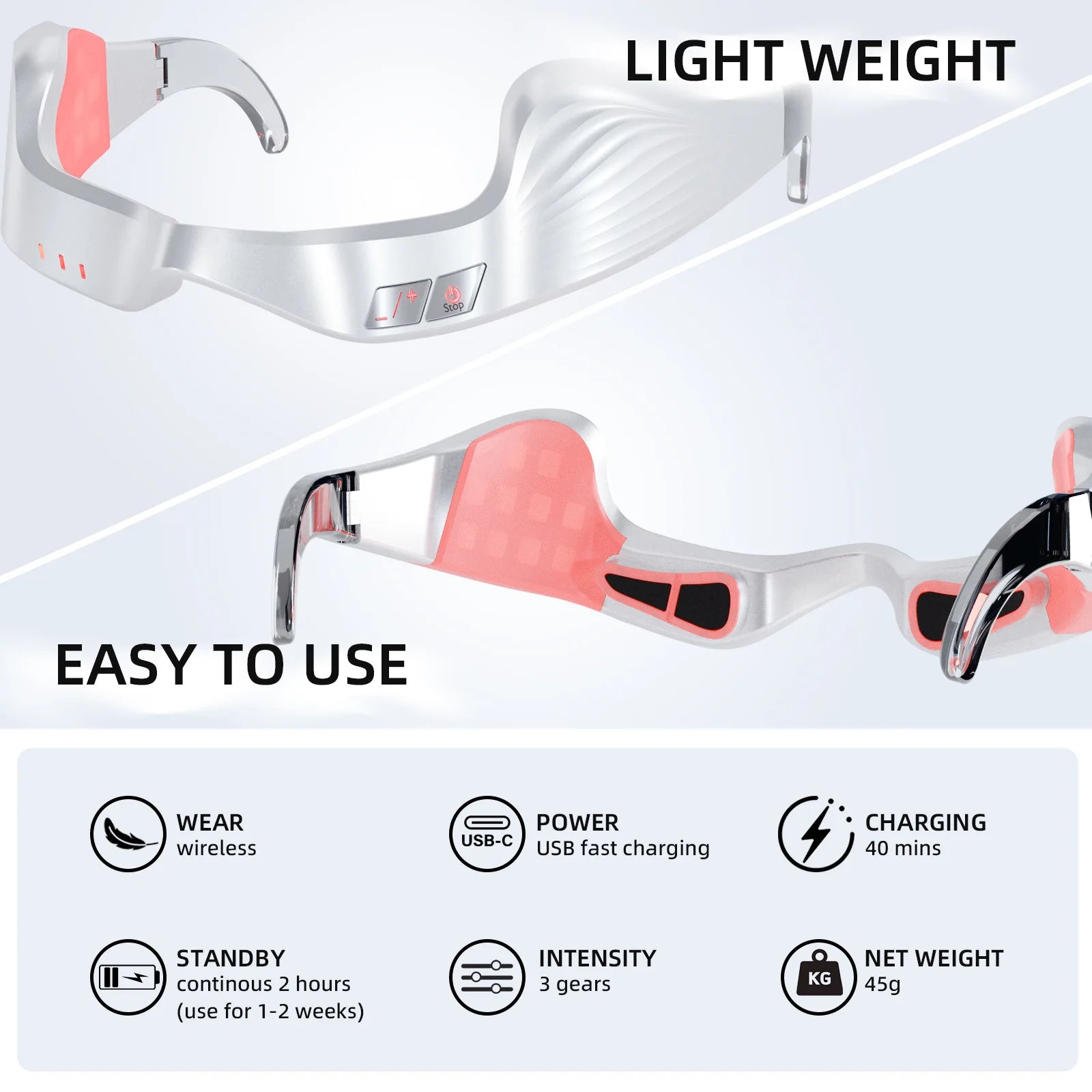 2025/Custom Logo  Eye Massage Led 3D Eye Massage Red Light Therapy Eye Mask