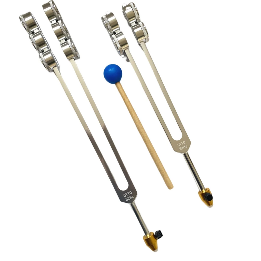 32HZ Aluminum Tuning Fork Tool with Hammer Healing Sound Vibration Diagnostic Therapy Health Care Tool