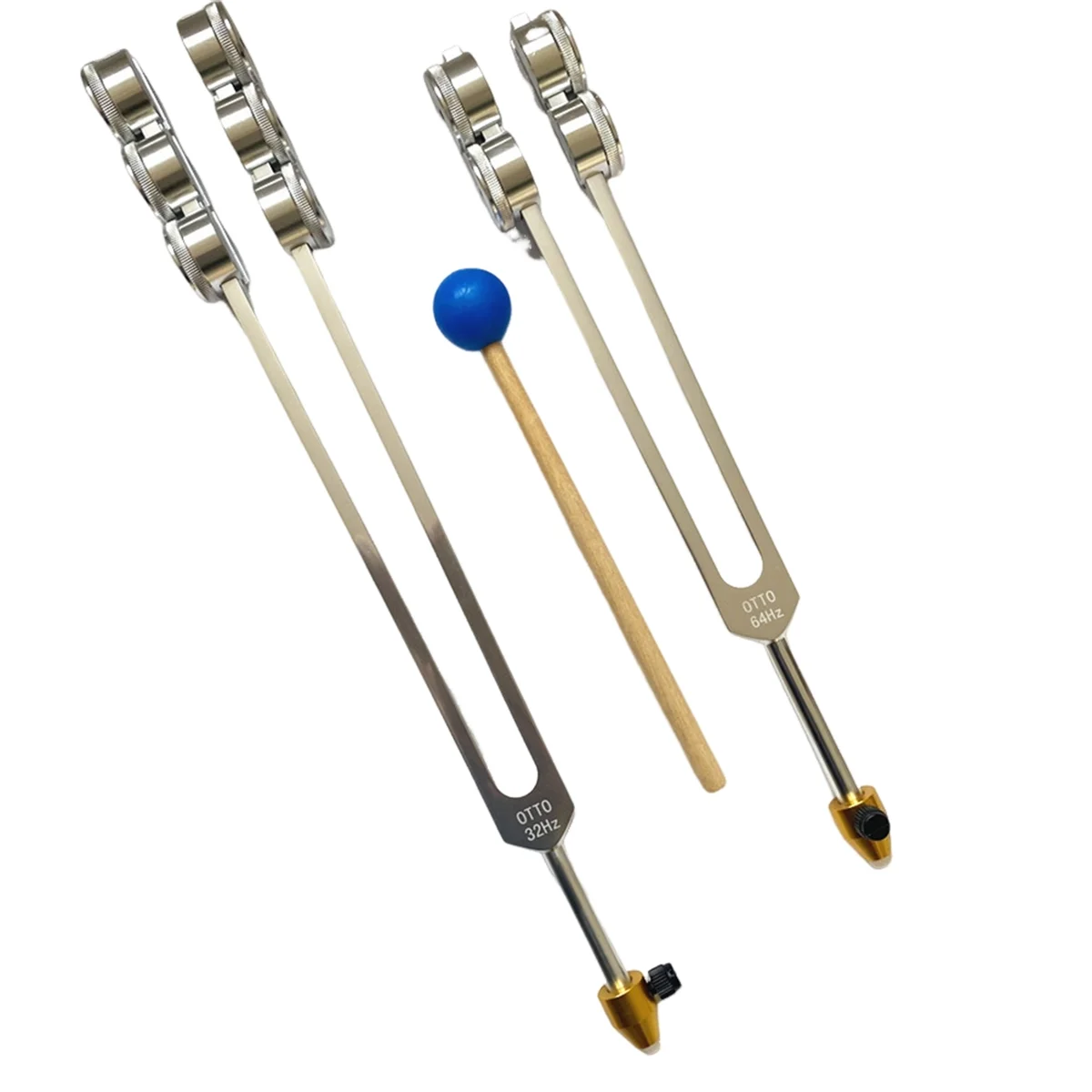 32HZ Aluminum Tuning Fork Tool with Hammer Healing Sound Vibration Diagnostic Therapy Health Care Tool