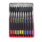 10 Pieces Packed Deep Cleaning Soft Bristle Bamboo Charcoal Black Hair Ultra-Fine Beauty Health Toothbrush  Oral Cleaning