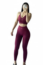 Peach High-Waisted Hip-Lifting Women's Exercise Suit Shockproof Yoga Fitness Clothes for Running And Styling