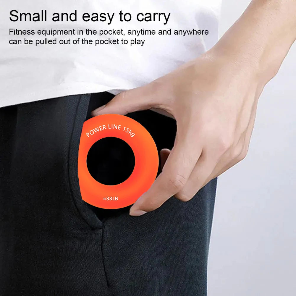 Silicone Hand Trainer Finger Gripper Ring Hand Power Gripper Ring Stress Relief Gym Home Workout Exercise Fitness Equipment