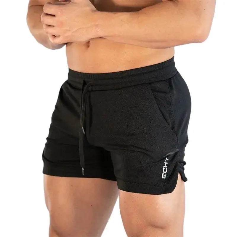 Summer thin mesh sports shorts men's breathable trend muscle fitness training three point pants running casual sports shorts
