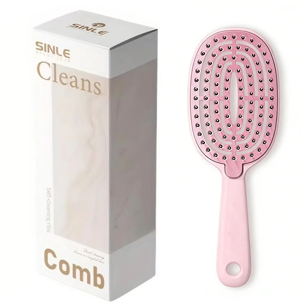 Volumizing Hair Brush With Inbuilt Cleaning Styling Massage Acupoint Hair Spring Bone Air Cushion Comb For Beauty Health