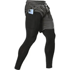 Mens 2 In 1 Sport Pants Athletic Tracksuit For Gym Running Workout Jogging Trousers