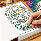28‑Page Mental Health Coloring Book for Adults, Inspirational Mindfulness Line Art Tracing & Coloring Pages
